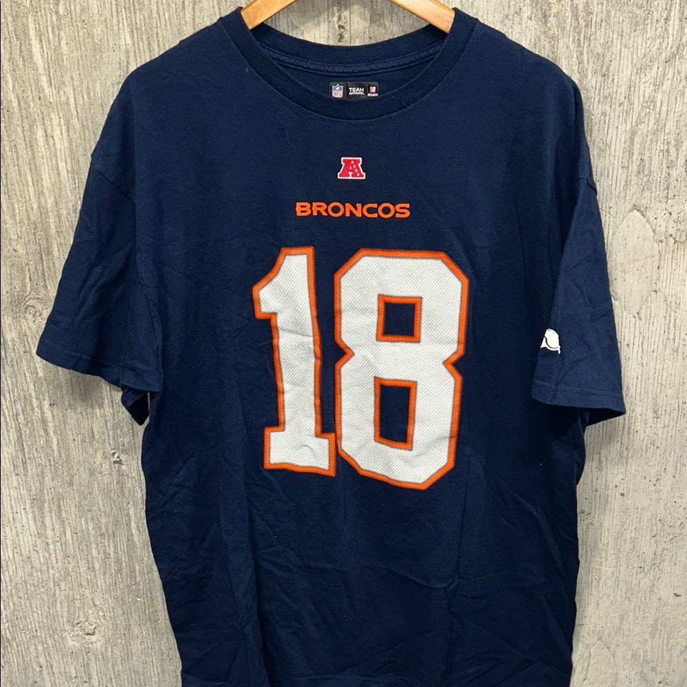 NFL Peyton Manning Denver Broncos 18‎ Navy and Orange Tee Shirt XL